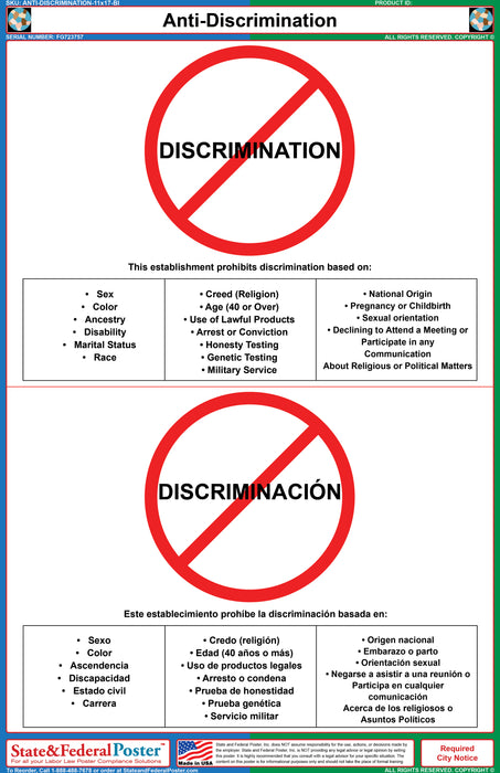 Anti-Discrimination Poster (Bilingual)