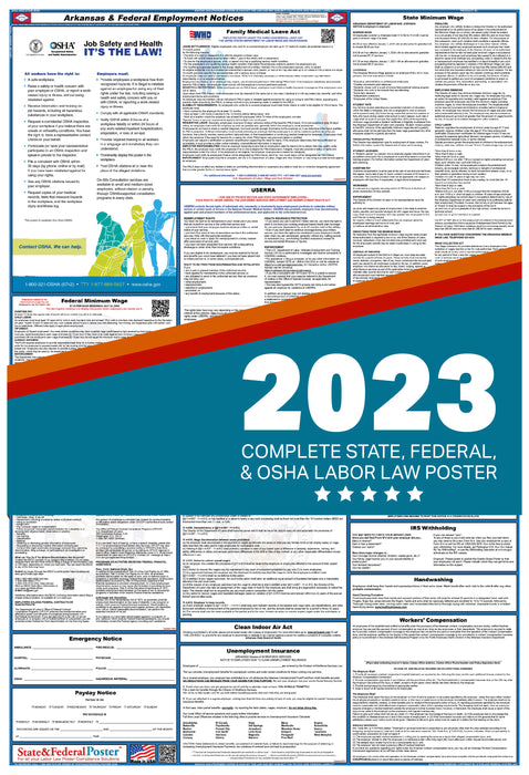 Arkansas State and Federal Labor Law Poster 2023