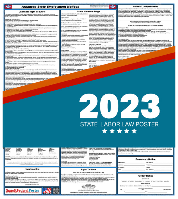 Arkansas State Labor Law Poster 2023