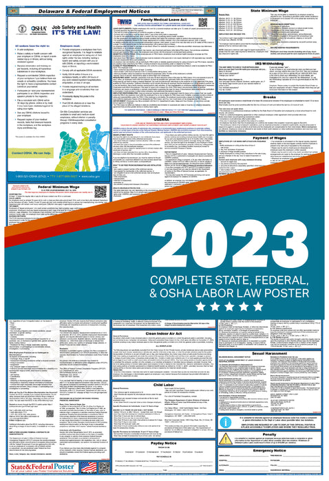 Delaware State and Federal Labor Law Poster 2023