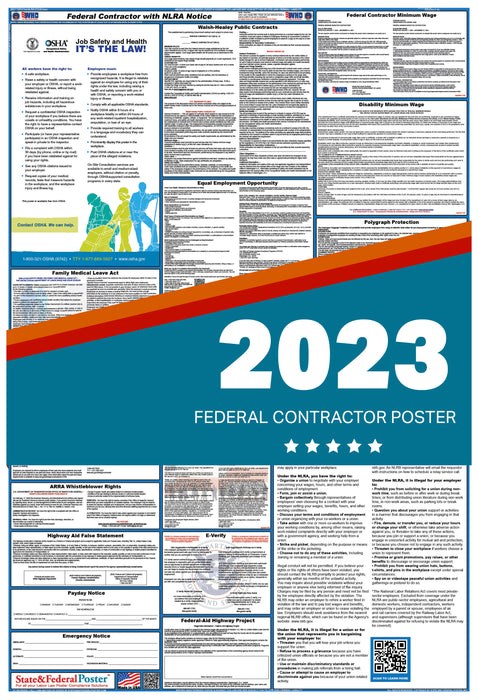 Federal Contractor Labor Law Poster with NLRA 2023