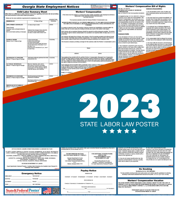 Georgia State Labor Law Poster 2023