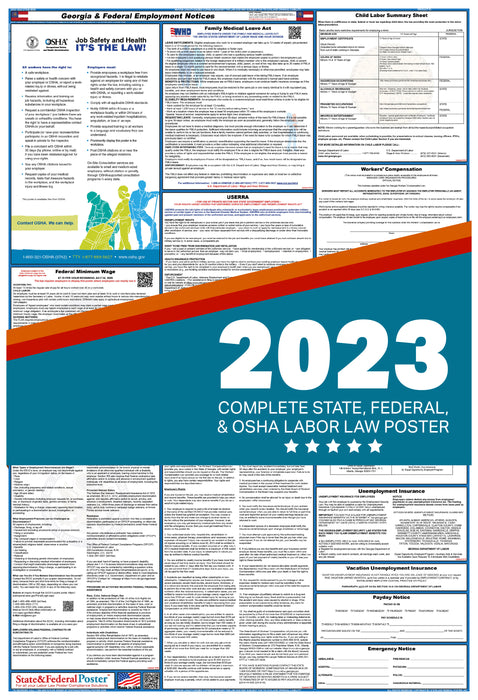 Georgia State and Federal Labor Law Poster 2023