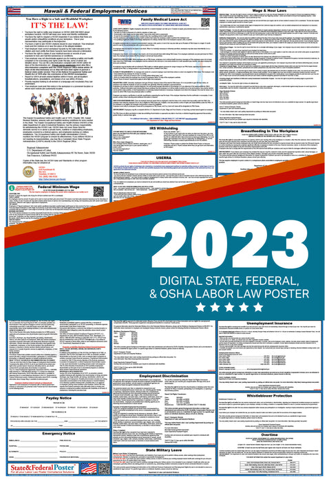 Hawaii Digital Labor Law Poster 2023