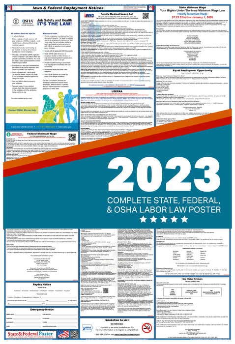 Iowa State and Federal Labor Law Poster 2023