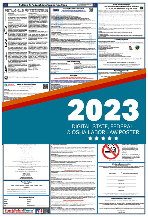 Indiana Digital Labor Law Poster 2023