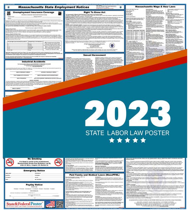 Massachusetts State Labor Law Poster 2023