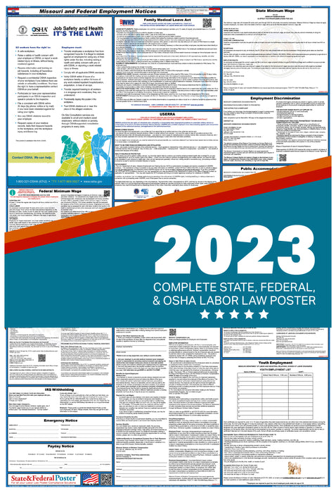 Missouri State and Federal Labor Law Poster 2023