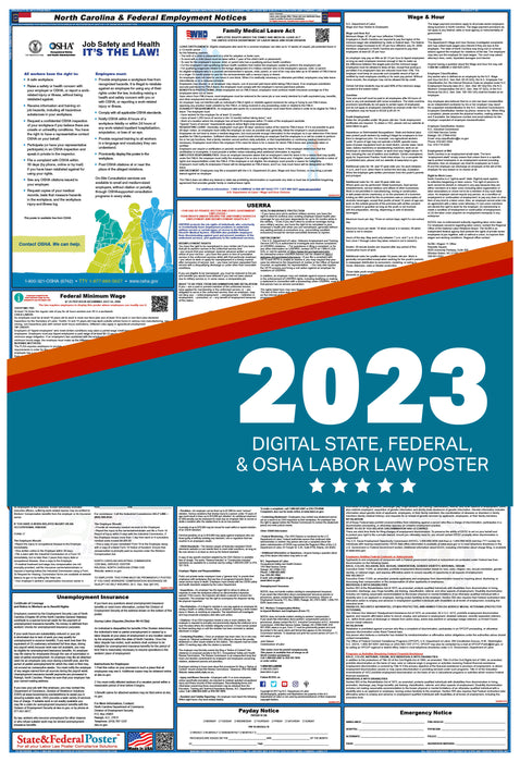 North Carolina Digital Labor Law Poster 2023