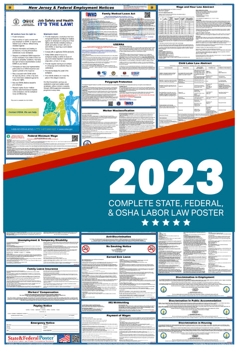 New Jersey State and Federal Labor Law Poster 2023