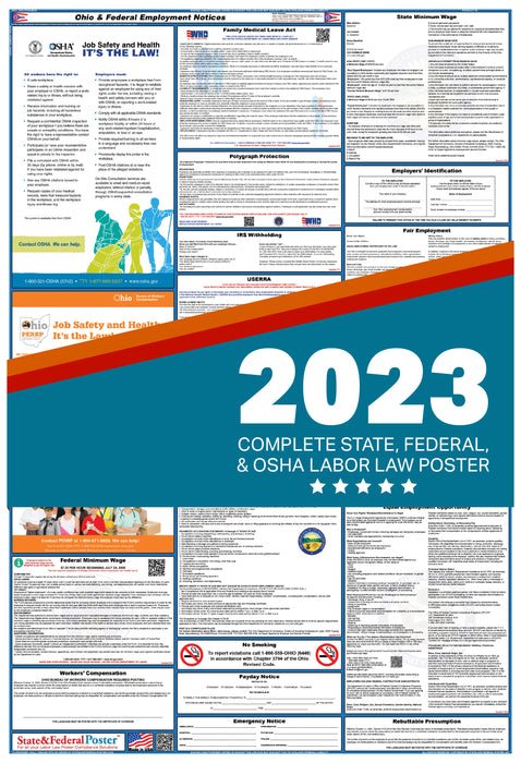 Ohio State and Federal Labor Law Poster 2023