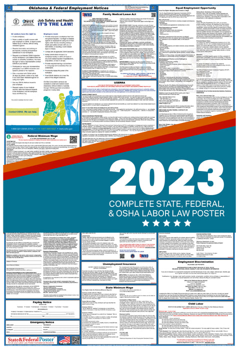 Oklahoma State and Federal Labor Law Poster 2023