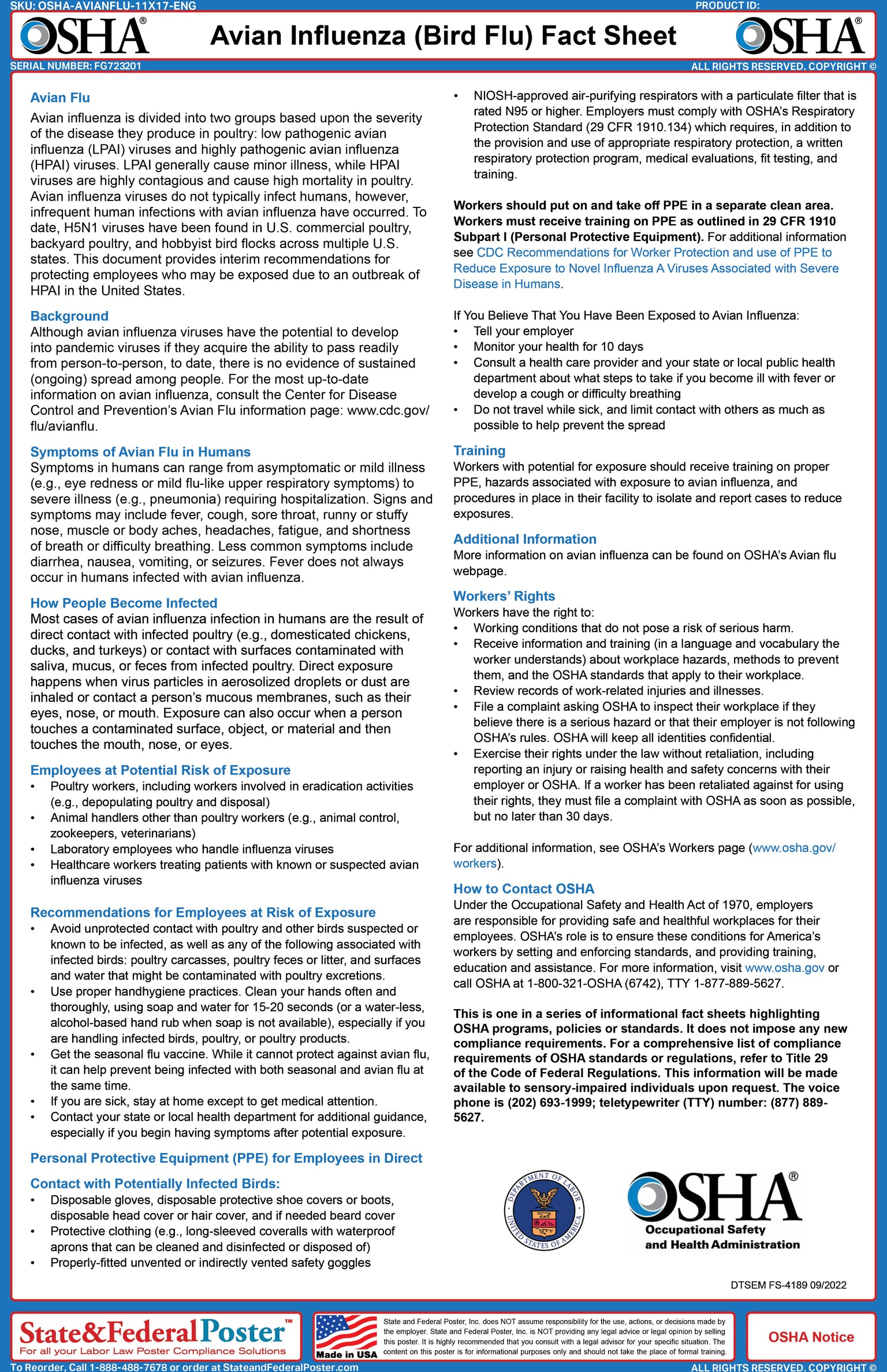 OSHA Fact Sheets — State and Federal Poster