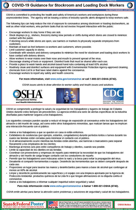 OSHA Alert: COVID-19 Guidance for Stockroom and Loading Dock Workers