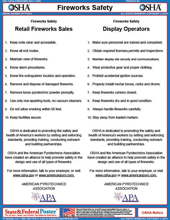 Fireworks Safety Tip Sheet - Hays County