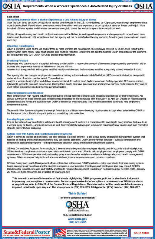Osh Fun Fact OSHA Fact Sheets โ Page 5 โ State and Federal Poster