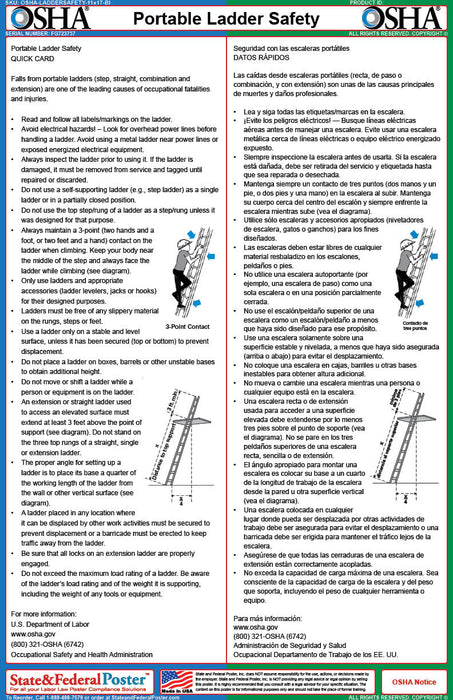 OSHA Portable Ladder Safety Fact Sheet