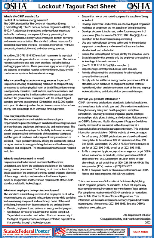 OSHA — State and Federal Poster