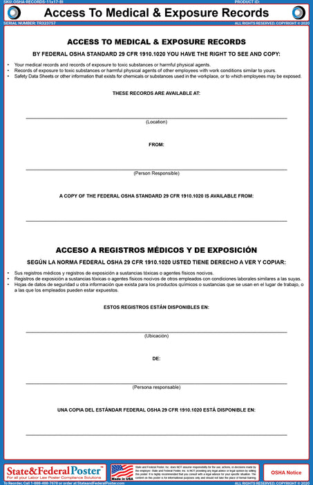 Access To Medical & Exposure Records Poster