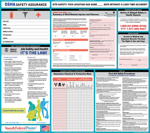 OSHA Safety Assurance Poster - State and Federal Poster