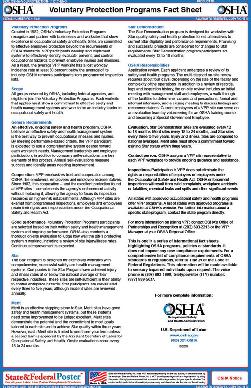 Sah Program Fact Sheets OSHA Fact Sheets — Page 6 — State and Federal Poster
