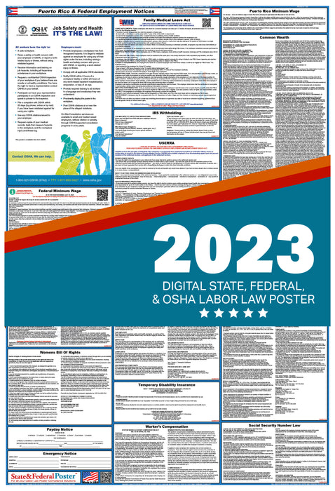 Puerto Rico Digital Labor Law Poster 2023