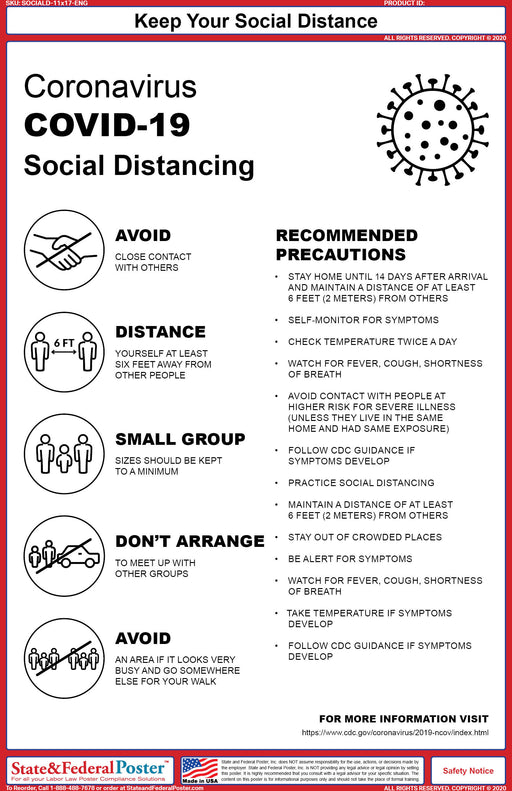 Social Distancing Poster - State and Federal Poster