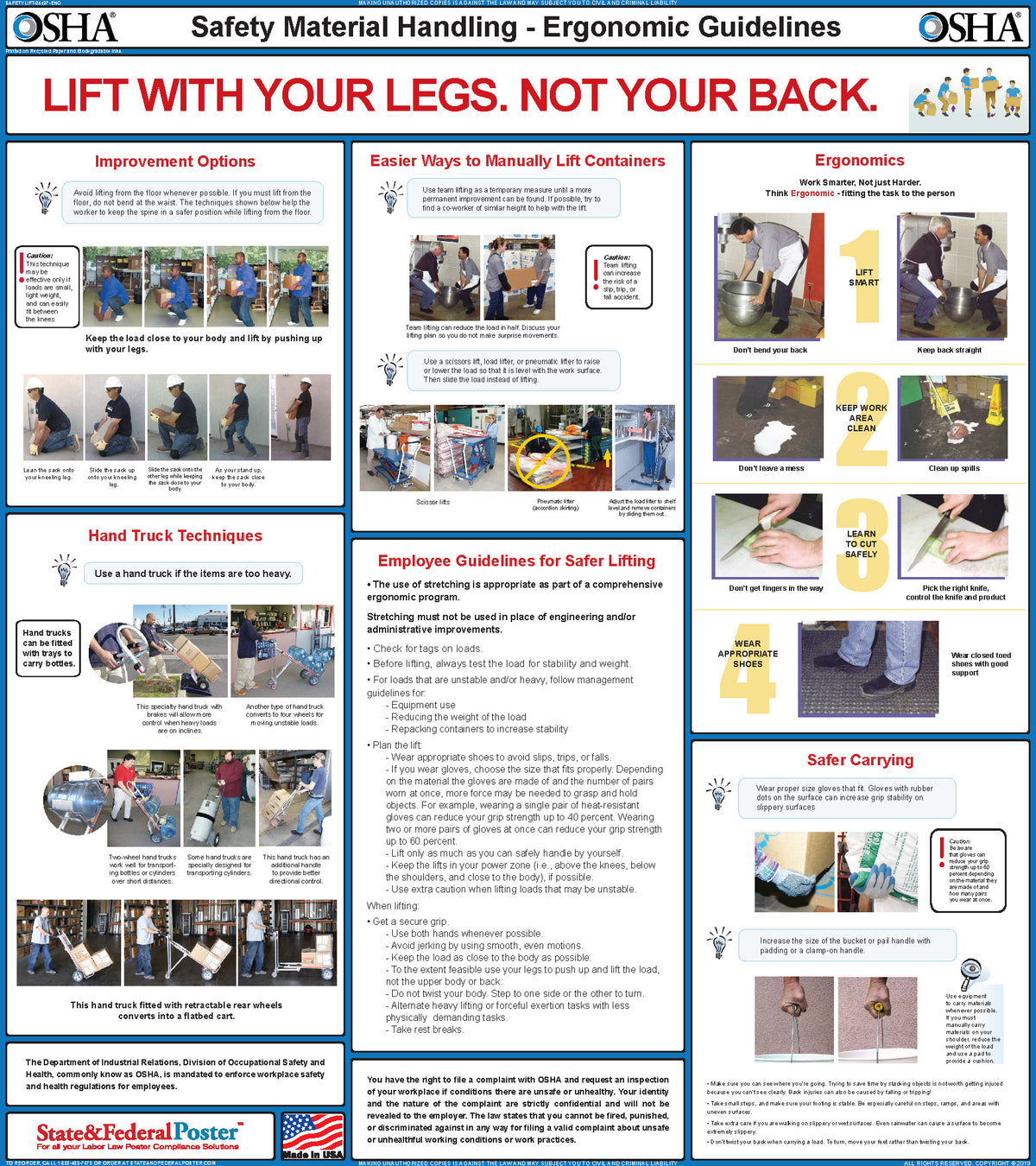Lifting Point Poster Safety Lifting Poster — State and Federal Poster