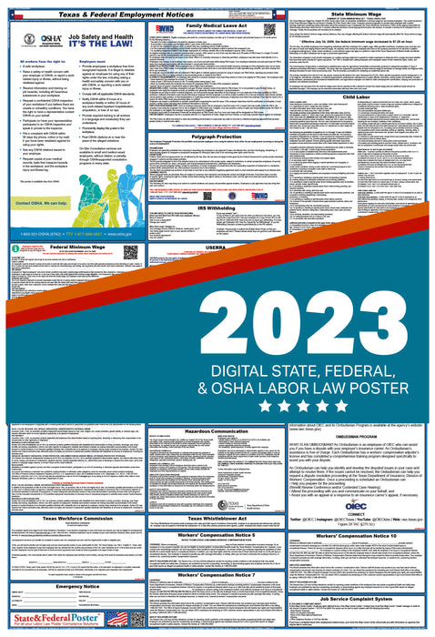 Texas Digital Labor Law Poster 2023