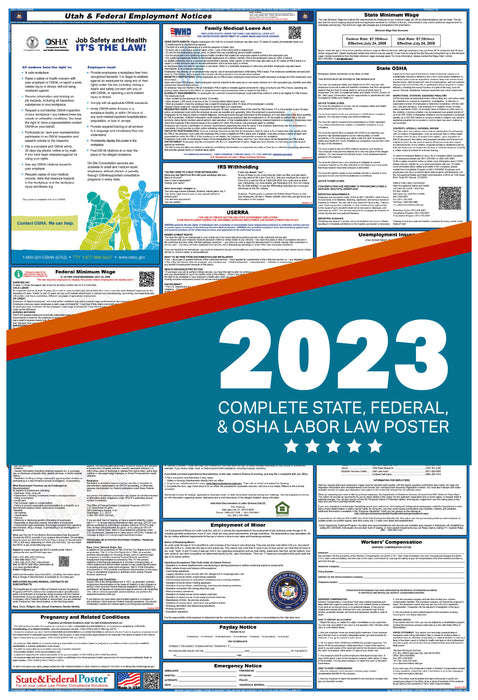 Utah State and Federal Labor Law Poster 2023