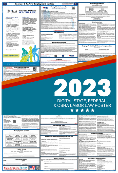 Vermont Digital Labor Law Poster 2023