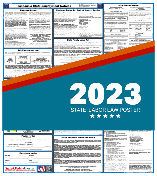 Wisconsin State Labor Law Poster 2023