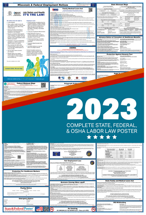 Wisconsin State and Federal Labor Law Poster 2023